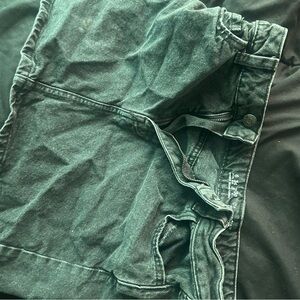 Dark Green Denim Shorts